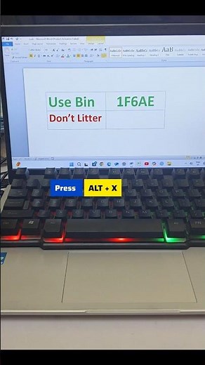 Use Bin_Don't Litter imogi and Symbols in Ms Word #msword_computer #computer #msword #shortvideo