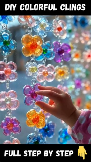 7.4K views · 34 reactions | DIY Colorful Clings Materials: Clear plastic sheets or transparency sheets PVA glue or clear craft glue Food coloring or liquid watercolors Full STEP BY STEP in First (C.o.ʍ.m.е.ո.τ)  Enjoy ❤️ | Charming Recipes | Facebook