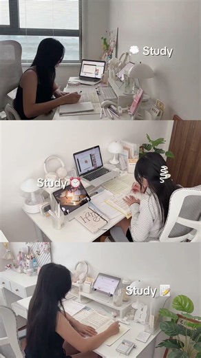 romanticizing my university study session ☁️ aesthetic desk setup & motivation