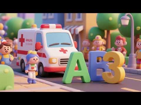 Ambulance Alphabet 123 ABC Parade 🚑🔤🔢 | Fun Learning Song | Nursery Rhymes & Kids