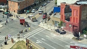 Building partially collapses on North Oak Street in downtown Buffalo