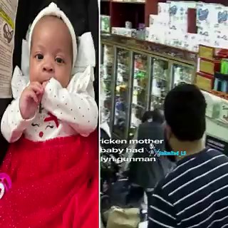 🚨BREAKING: Moment NYC mother realizes her seven-month-old baby was fatally hit in the head by a stray bullet during a shooting in BrooklynLianna Charles-Moore was pushing her baby daughter Kaori into the bodega when the shooting startedBullets came flying through the windows, forcing her, her partner, Kaori, and their two-year-old son to dive for coverWhen the shooting stopped, Charles-Moore saw Kaori had been hit in the head. She screamed, jumped, and clutched her head in terrorAnother man ran
