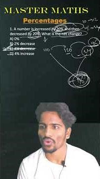 Percentage Problems 🔥Solve in Seconds |Master Maths #mastermaths #quantitativeaptitude #mathstricks
