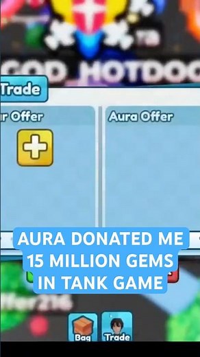 Is this the Real Aura? He gave me 15 Million Gems in Tank Game😭 #roblox #tankgame #aura #lonelyblox