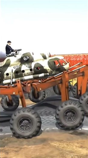 Trailer truck slowly climbing over extra high speed bumps #mudrunner #snowrunner