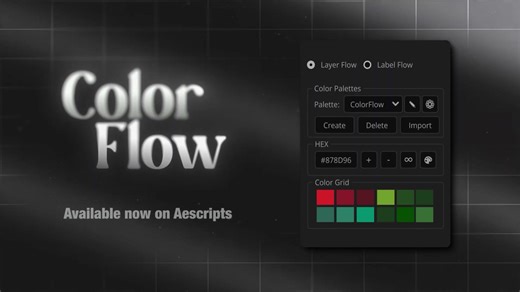 中文汉化AE脚本-自定义调色板色彩和标签管理工具AEscripts ColorFlow  使用教程
