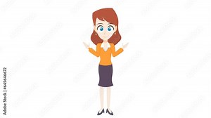 Cartoon girl clapping background and 2d animation, Cartoon character, lady clapping, happy, green screen, women claps, applause hands