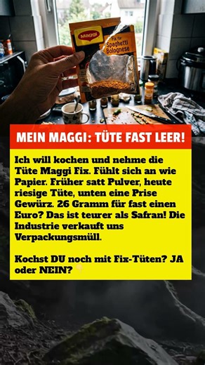 MEIN MAGGI: TÜTE FAST LEER!
