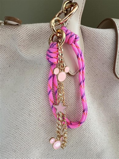Pink Mouse Rope Bag Charm Chain / Keychain - Etsy