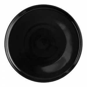 Acopa 13" Black Stoneware Pizza Plate - 6/Case