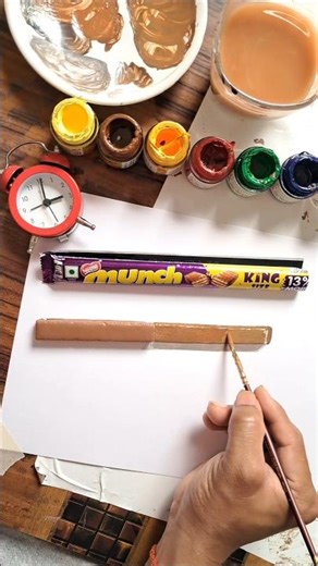 Half Real vs Half Painting 🍫🔥|#chocolate #artbox #trending #shorts #art