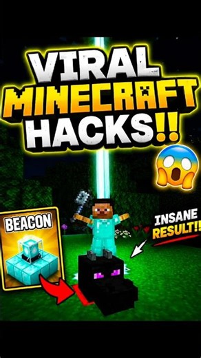 🔥 VIRAL Minecraft Hacks!! 🤯Beacon trick looks INSANE 😱 #minecraft #shorts