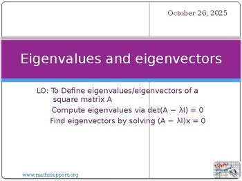 AI-HL 1.15.1 Eigenvalues and eigenvectors