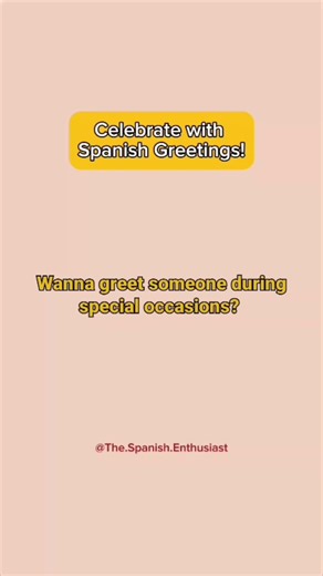 LESSON 104: Celebrate with Spanish Greetings Practice these and spread the joy! Follow me for more festive Spanish lessons. ¡Hasta luego! #SpanishCelebrations #FestiveSpanish #SpanishForBeginners #LearnSpanishToday #EverydaySpanishPhrases