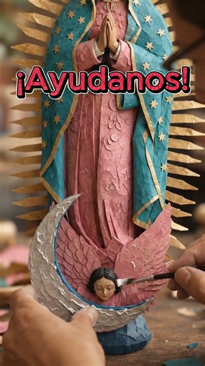 Virgen de Guadalupe hecha en PAPEL ✂️ Cúbrenos con tu manto