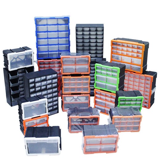 OEM China Factory Cheap Price Wall-Mounted Stackable PP Injection-Molded Plastic Storage Organizer Box with 12 18 39 64 Drawers