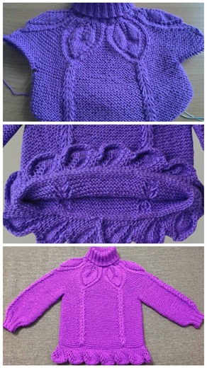 Rollkragen Pullover mit Blattmuster #Rollkragenpullover #Blattmuster #Strickpullover #Strickliebe #Handarbeit #Strickenmachtglücklich #Herbststrick #Wintermode #DIYStricken #Strickideen | Kostenlose Strickanleitungen