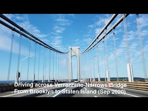 NYC - Driving across Verrazzano-Narrows Bridge from Brooklyn to Staten Island (Sept. 2020) [4K]