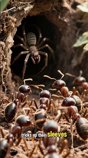 Ants vs Giant Spider 🕷️ Nature’s Fiercest Battle #Ants #SpiderVsAnts #NatureBattle #wildlifeshorts
