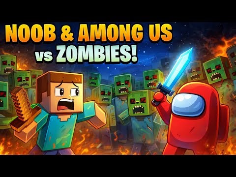 CAN THEY SURVIVE? 😱 Noob and Among Us vs 1000 Zombies