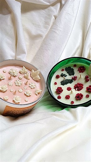 Enire käsitöö | Kolmetahiliste kaunistamine😍😍 Valges klaasis küünal on kuuma šokolaadi aroomiga ning rohelises klaasis on hõõgveini aroomiga. ☕️🍫🌲🍷... | Instagram