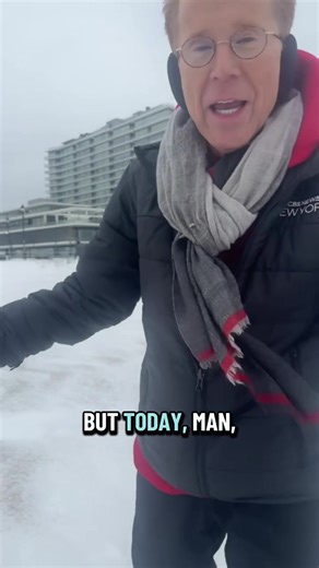 The beach looks a lot different after a major winter storm 🌊❄️ | CBS New York