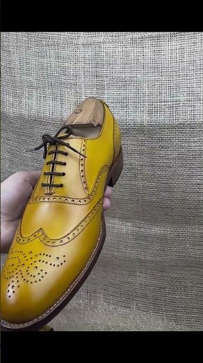 Handcrafted Tan Wing Tip Brogue Dress Shoes for Men