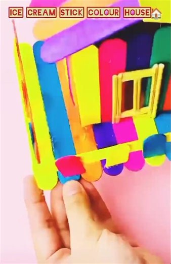 Making sticks color short house #shoet#diy#art#vairl#drawing#