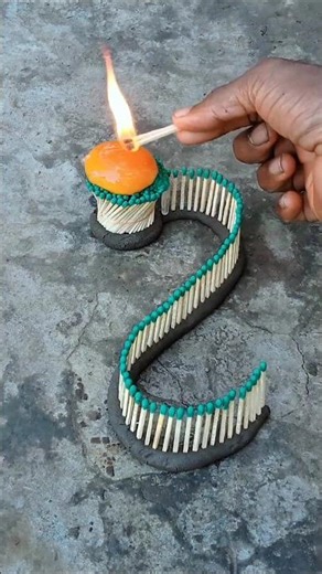 S Shape Fire Reaction | Amazing Matchstick Experiment #shorts