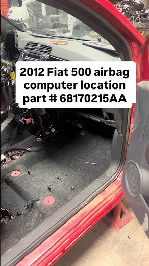 2012 Fiat 500 airbag computer SRS control module part number 68170215AA location on car