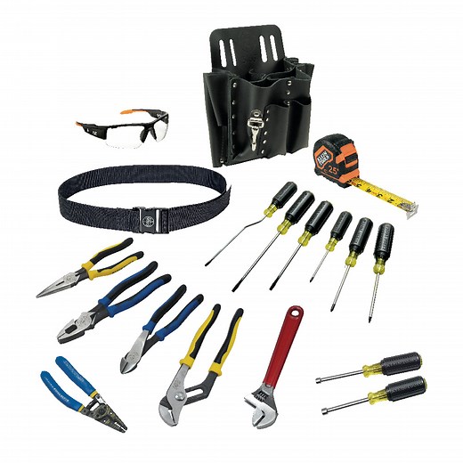 Journeyman Tool Set with Tool Belt and Leather Pouch, 18-Piece - 80118 | Klein Tools