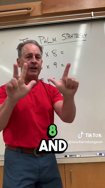 Struggling with multiplication? Try the palm method ✋ for numbers in between 5-9 #teachersdungeon #teacher #studenthelp #studenthacks #studenthack #studentmath #parents #parentsoftiktok #mom #dad #mathgame #onlinemathgames #math #teachersoftiktok #education
