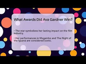 What Awards Did Ava Gardner Win? - Famous Movies Club