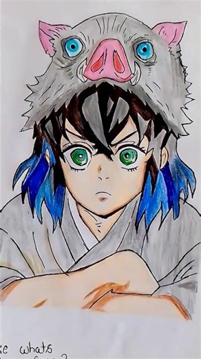 Maybe beauty trend with inosuke 💖🫶 #demonslayer #drawing #anime #trending #shorts