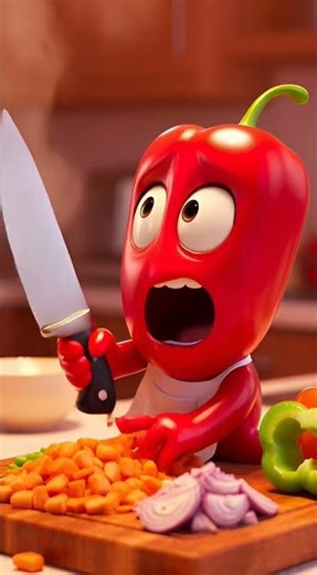 Chef vs Panic Assistant 😂🍆🌶️ Kitchen Chaos Animation 3D Pixar Style