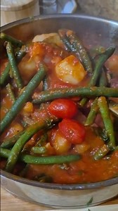 Italian Potatoes, tomatoes and green beans#Italiansummerrecipes#sidedish