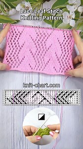 Lace Leaf Stitch Knitting Pattern #leafstitch #lacepattern #knittingpattern | Free Knitting Patterns
