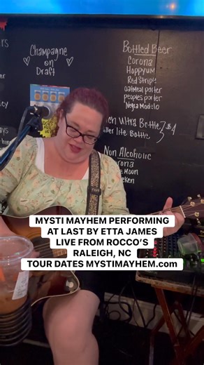 MYSTI MAYHEM PERFORMING AT LAST BY ETTA JAMES LIVE FROM ROCCO’S RALEIGH, NC TOUR DATES MYSTIMAYHEM .com #atlast #ettajames #mystimayhem #music #livemusic #performer #raleighnc #nc #guitarist #singer #jazzmusic #bluesmusic #soulmusic #yamahaguitar #femaleartist #womeninmusic | Mysti Mayhem
