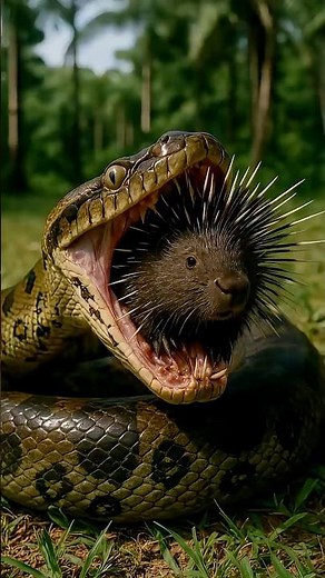 Python Tries to Swallow a Porcupine... Instantly Regrets It!#AnimalFails #WildlifeDrama