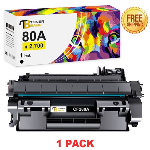 Toner Bank 80A Laserjet Toner Cartridge Black CF280A for 80A 80X CF280A CF280X LaserJet Pro 400 M401a M401d M401n M401dn M401dne M401dw MFP M425dn M425dw Printer Ink (Black 1-Pack)