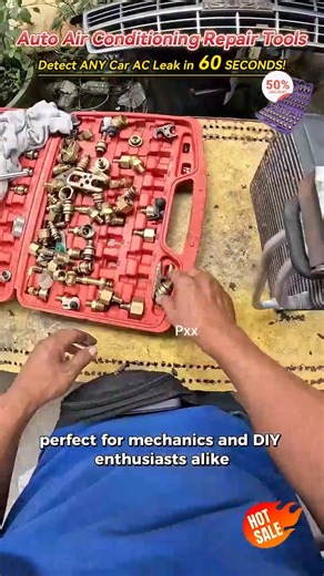 🔧 Auto Air Conditioning Repair Tools 🚗❄️ Restore your car’s cooling performance with professional-grade tools designed for fast and accurate A/C maintenance. Perfect for garages, repair shops, or home mechanics. ✅ Comprehensive kit – covers leak detection, pressure testing & refrigerant recharge ✅ High-precision gauges for accurate diagnostics ✅ Durable brass & steel construction – built to last under heavy use ✅ Easy connection fittings for quick setup and safe operation 📦 Fast Shipping & Qu