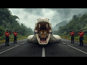 Amazon Jungle Wildlife: Giant PythonAttacks Powerful Crocodile