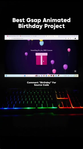 Best Birthday Gift ❤️ Source Code Link Available in My Profile Bio 🚀 Dm me to create your High quality website ✅ Join My Telegram channel for daily coding update and projects link in Bio ✅ . Like 👍 Share 📲 Comment 📩 . Follow me - @developergtm . (Birthday Project Using HTML CSS JavaScript, birthday project, responsive birthday project, birthday) . #developergtm #birthday #reels #webdevelopment #codinglife | Goutam Developer