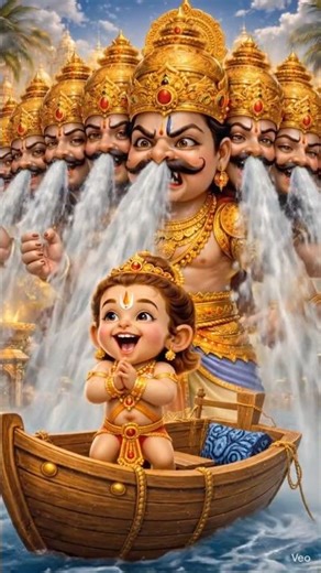 Bajrangbali Rocks, Raavan Shock 🤣😂🫣😋♥️ #jaishreeram #viral #cute #bajrangbali #hanumanji #love