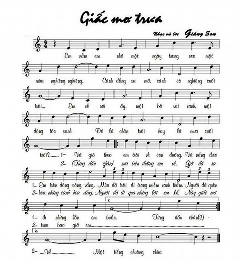 giấc mơ trưa violin sheet music