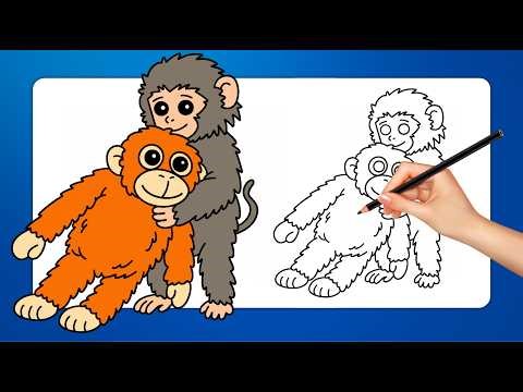 How To Draw Punch Monkey Easy Step by Step 🐵🥹