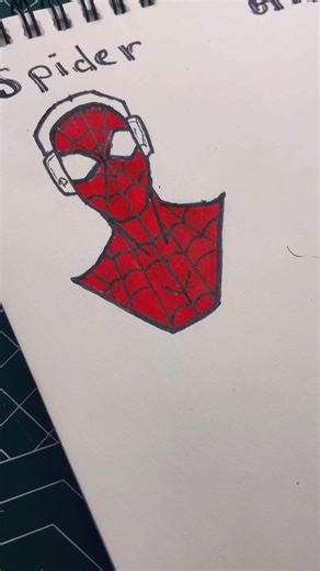 How to Draw Spider’s 🕷️ Head | Character Art #howtodraw #spiderman #satisfyingart #drawing #fyp