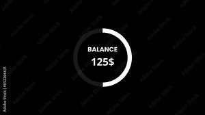 account balance animation, 250 dollar earning animation, account balance with circle animated.