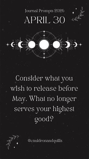 April 30 | Daily Moon Journaling Prompts ✨ Guided by the Lunar Cycle | Cauldron & Quills #journal