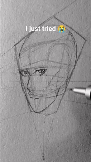 How to Draw a Head in Perspective Step by Step #shorts